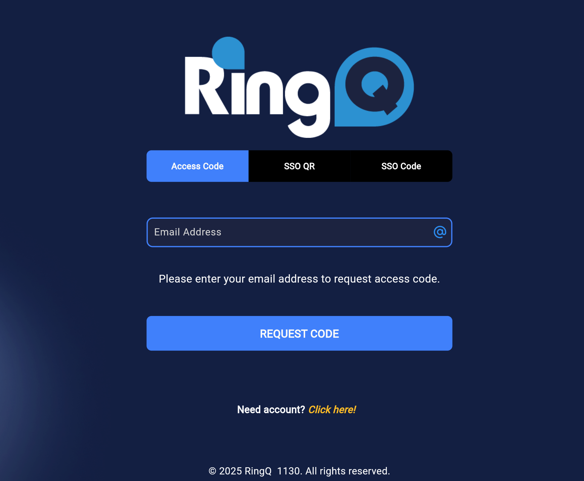 RingQ login page